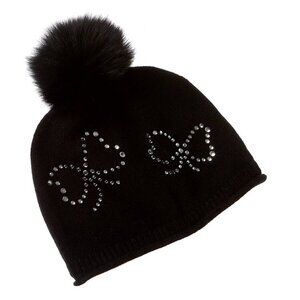 SofiaCashmere Heatset Bow Cashmere Hat  Beanie
